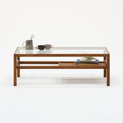 Glass Top Table +Sliding Tray [ガラストップ テーブル]_