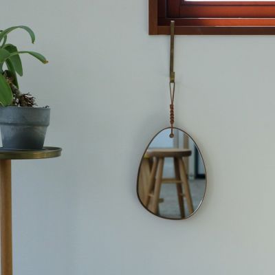 Woven Pebble Mirror 26（Chestnut）｜ウォールミラー・鏡｜KAMARO'AN［カマロアン］- graf